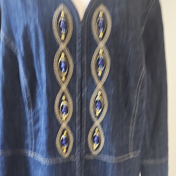 Lara Lane Dark Blue Embellished Blouse - Picture 6 of 8